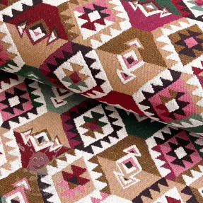 Dekorációs anyag jacquard Kilim fuchsia vert