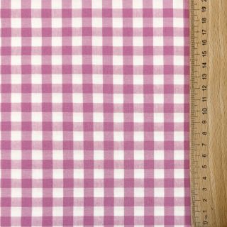 Pamutvászon Check pink