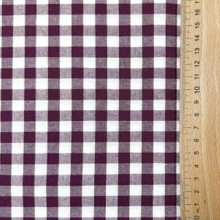 Pamutvászon Check aubergine