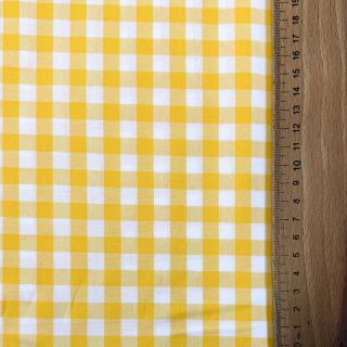Pamutvászon Check yellow