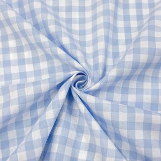 Pamutvászon Check light blue