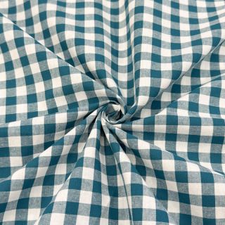 Pamutvászon Check petrol