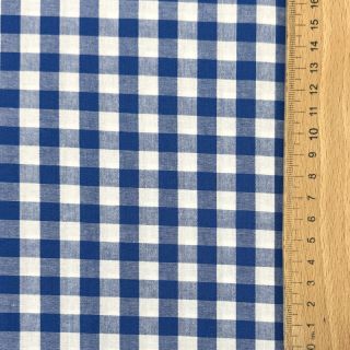 Pamutvászon Check sky