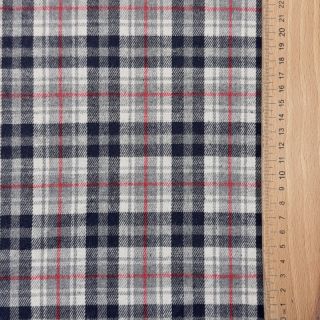Scottish Check YARN DYED BRUSHED navy ecru red