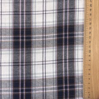 Scottish Check YARN DYED BRUSHED white navy