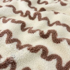 Kabát anyag TEDDY JACQUARD Waves camel