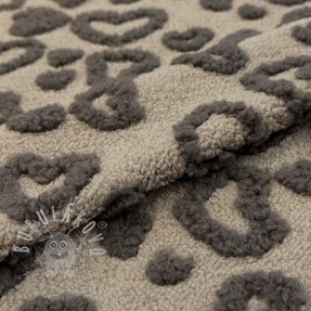 Kabát anyag TEDDY Hearts sand