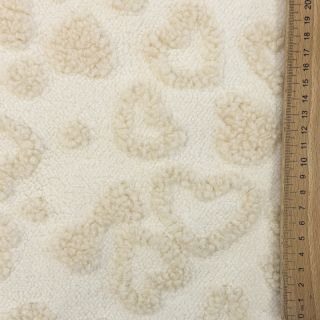 Kabát anyag TEDDY Hearts off white