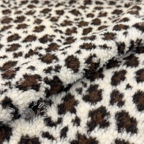 Kabát anyag TEDDY Panthera off white