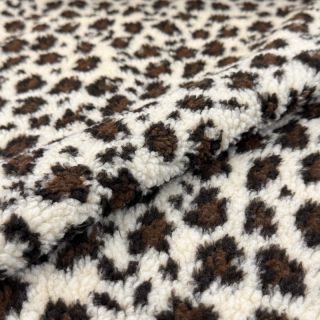 Kabát anyag TEDDY Panthera off white