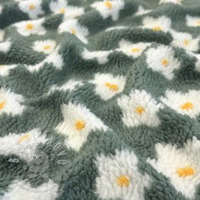 Kabát anyag TEDDY Daisy old green
