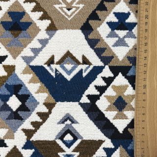 Dekorációs anyag jacquard Kilim cobalt havane