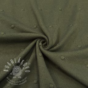 Pulóver anyag BIG KNIT DOT camo green