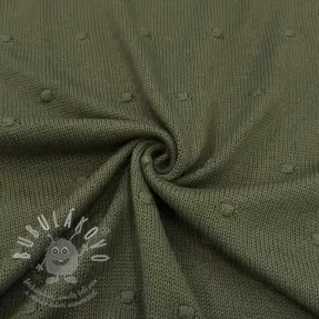 Pulóver anyag BIG KNIT DOT camo green