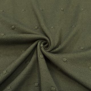 Pulóver anyag BIG KNIT DOT camo green