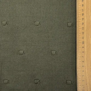 Pulóver anyag BIG KNIT DOT camo green