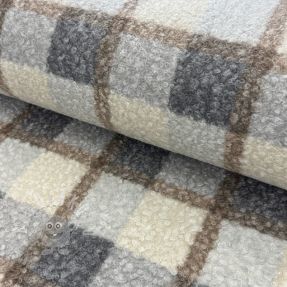 Kabát anyag Bouclé Squares design D