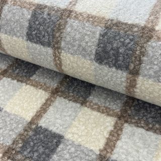 Kabát anyag Bouclé Squares design D