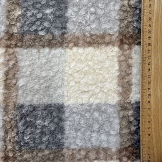Kabát anyag Bouclé Squares design D