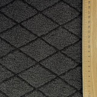 Kabát anyag TEDDY Diamond dark grey