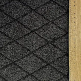 Kabát anyag TEDDY Diamond dark grey