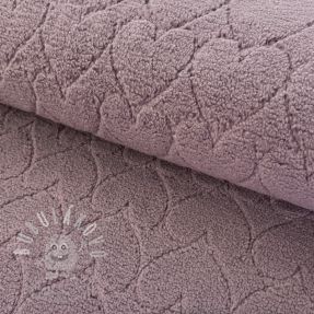 Kabát anyag TEDDY Hearts in hearts mauve