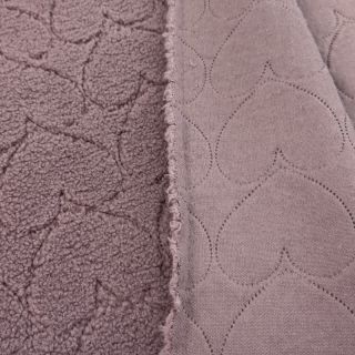 Kabát anyag TEDDY Hearts in hearts mauve