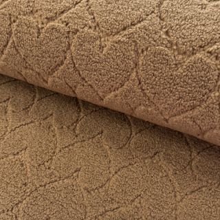 Kabát anyag TEDDY Hearts in hearts brown