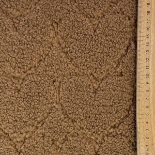 Kabát anyag TEDDY Hearts in hearts brown