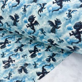 Szabadidő anyag fésült JOGGING Dragons design C digital print