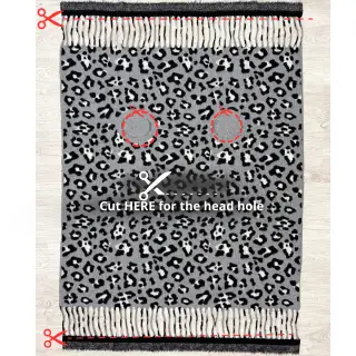 Poncho PRATO boiled wool Panther grey