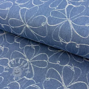 JEANS DENIM JACQUARD Flowers indigo