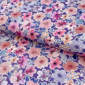 Pamutvászon Significant flowers purple digital print