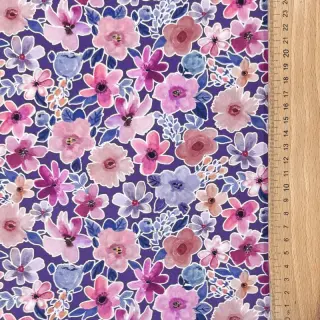 Pamutvászon Significant flowers purple digital print