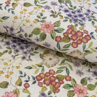 Dekorációs anyag Linenlook Flowers meadow digital print