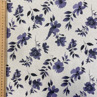 Dekorációs anyag Linenlook Night flowers digital print