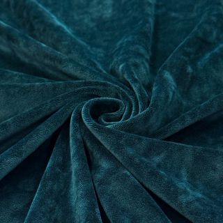 Elasztikus bársony anyag VELVET STRETCH petrol