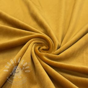 Elasztikus bársony anyag VELVET STRETCH ochre