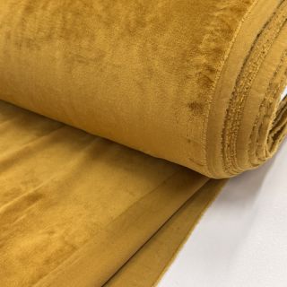 Elasztikus bársony anyag VELVET STRETCH ochre