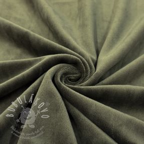 Elasztikus bársony anyag VELVET STRETCH camo green