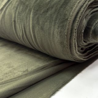 Elasztikus bársony anyag VELVET STRETCH camo green