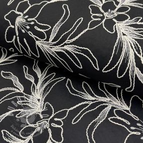 Pamutvászon EMBROIDERY GABARDINE Luana black