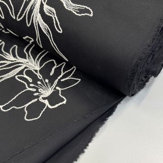 Pamutvászon EMBROIDERY GABARDINE Luana black