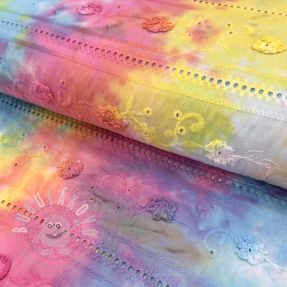 Pamutvászon EMBROIDERY Tie dye Della design B