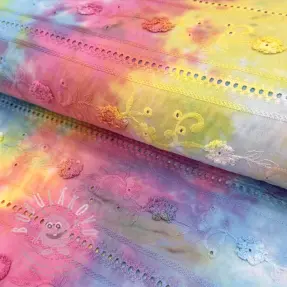 Pamutvászon EMBROIDERY Tie dye Della design B