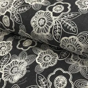 Pamutvászon JEANS EMBROIDERY Niva design C