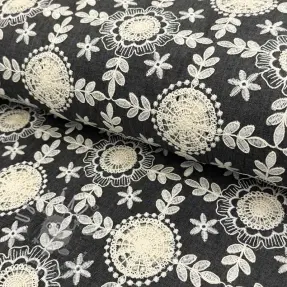 Pamutvászon JEANS EMBROIDERY Niva design D