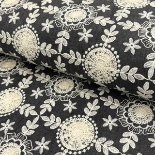 Pamutvászon JEANS EMBROIDERY Niva design D