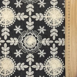 Pamutvászon JEANS EMBROIDERY Niva design D