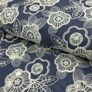 Pamutvászon JEANS EMBROIDERY Niva design A